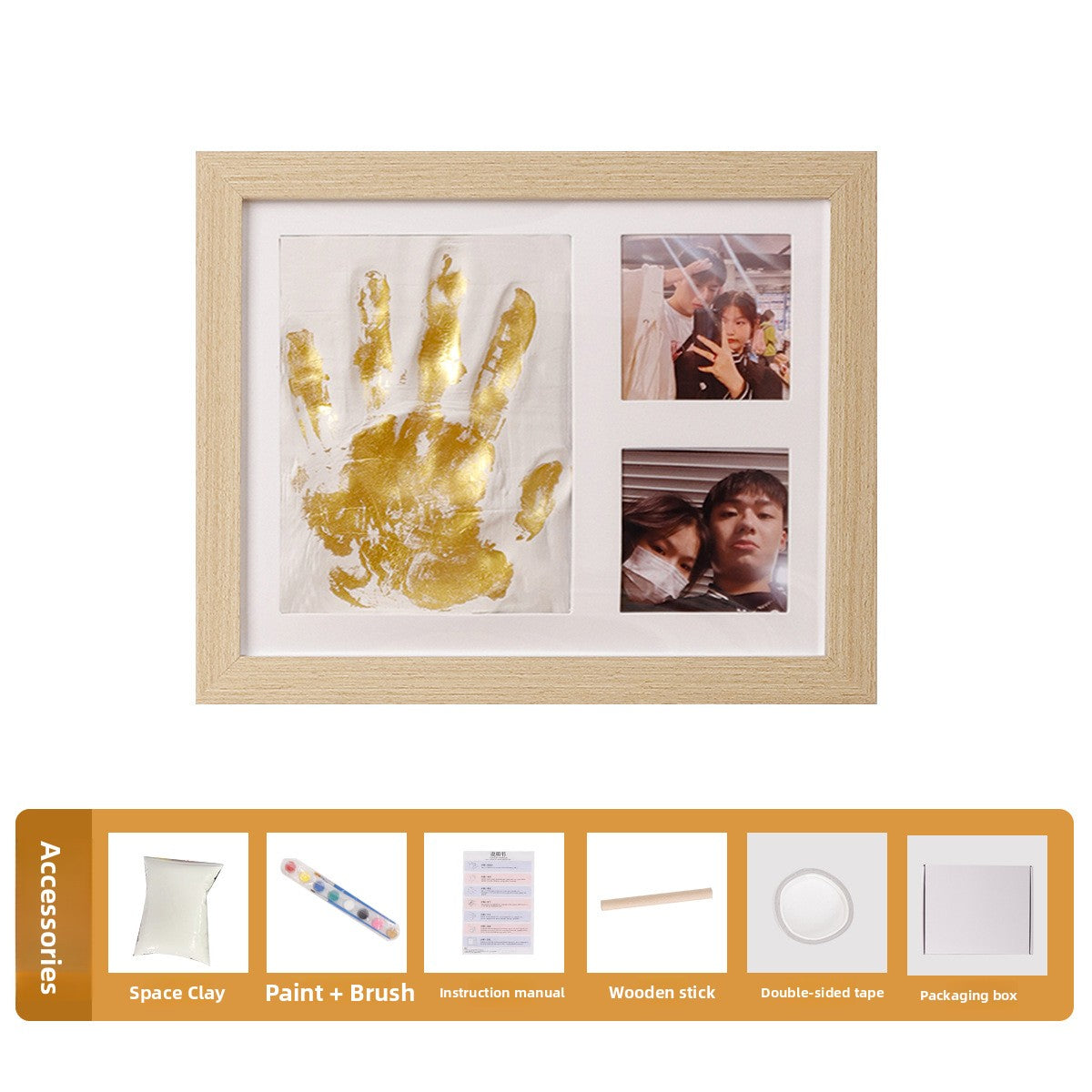 Handprint Photo Frame Display Stand with Clay Kit