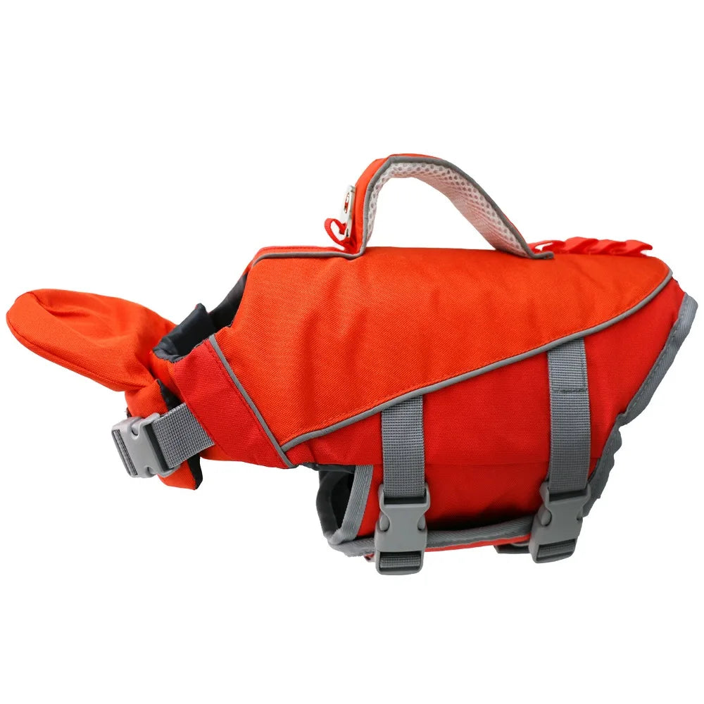 Pet Supplies Reflective Stripes Dog Life Jacket Adjustable Large Buoyancy Safety Vest Breathable Pet Life Vest Water Sports