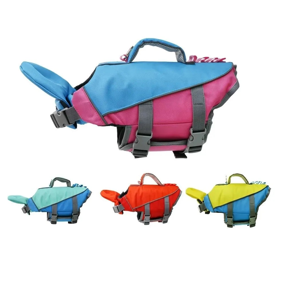 Pet Supplies Reflective Stripes Dog Life Jacket Adjustable Large Buoyancy Safety Vest Breathable Pet Life Vest Water Sports