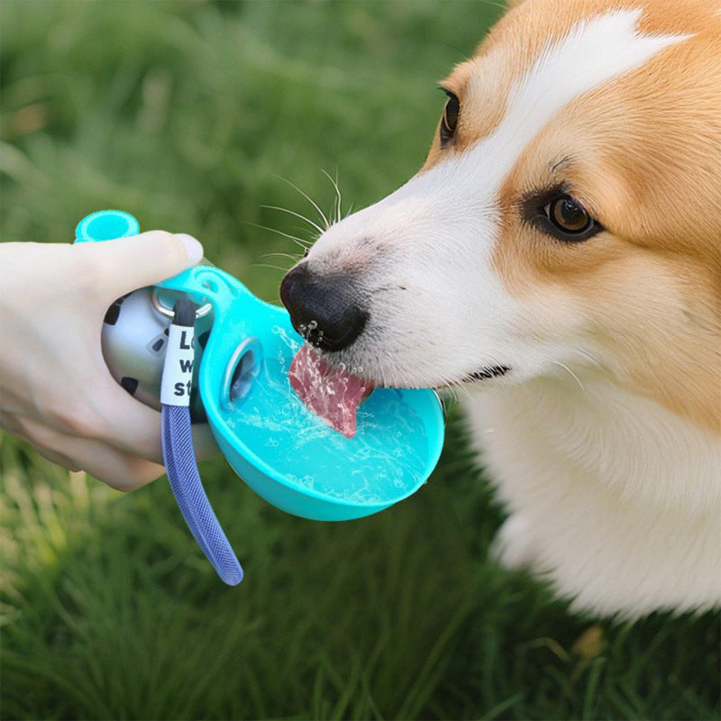 2 in 1 portable stainless steel pet water bottle