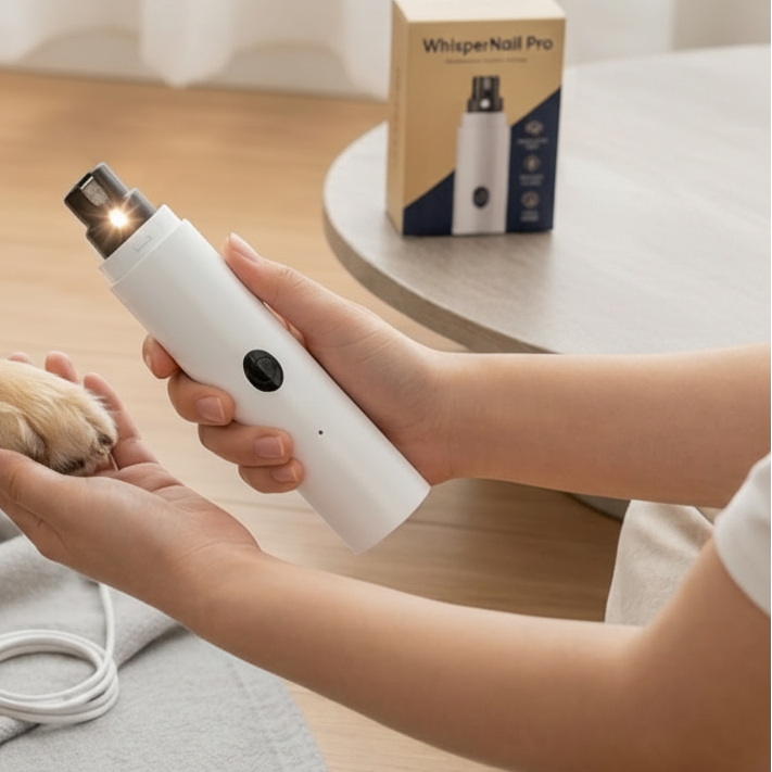 Electric Pet Nail Grinder – Quiet, Rechargeable & Safe for Dogs & Cats