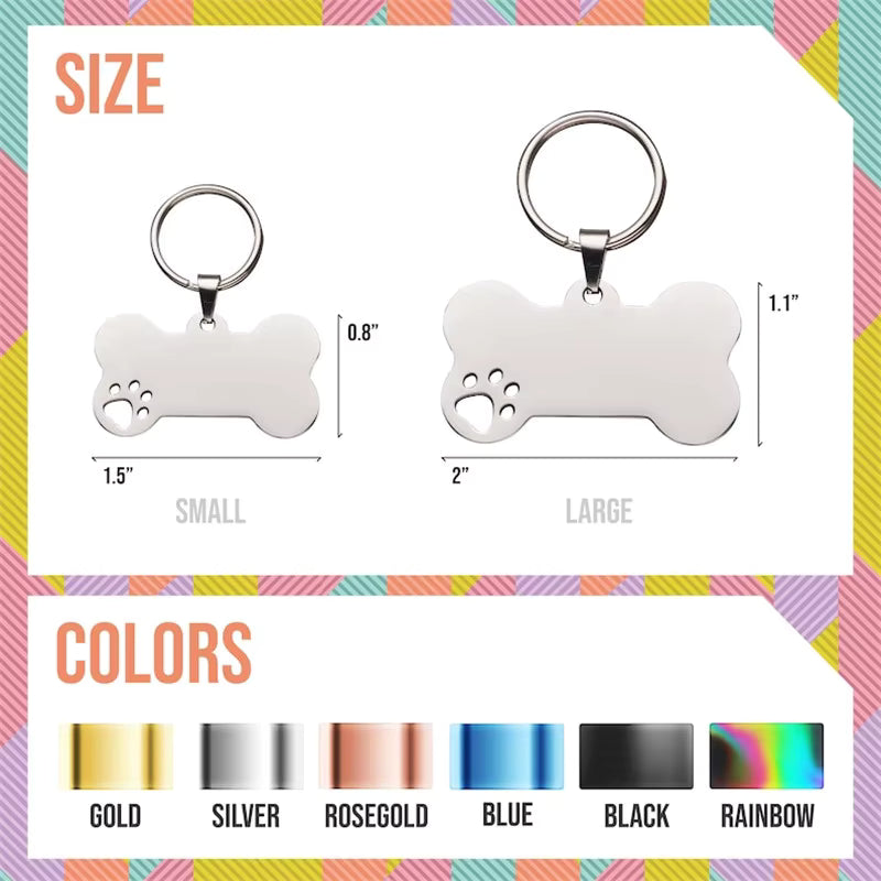 Personalised Dog ID Tag – Custom Engraved, Lightweight & Durable